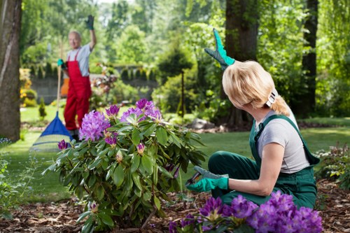 Team briefing and safety training for gardeners